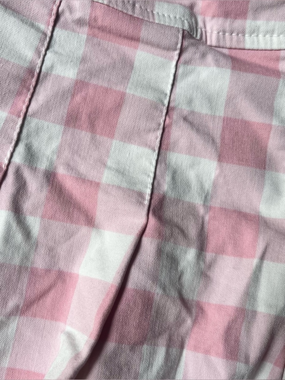 Vintage y2k early 2000s Pink Gingham Pleated Mini Skirt - Picture 2 of 3